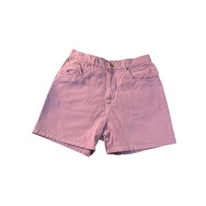 Bonjour Vintage High Waisted Denim Mom Shorts Pink Lilac 100% Cotton Womens 16